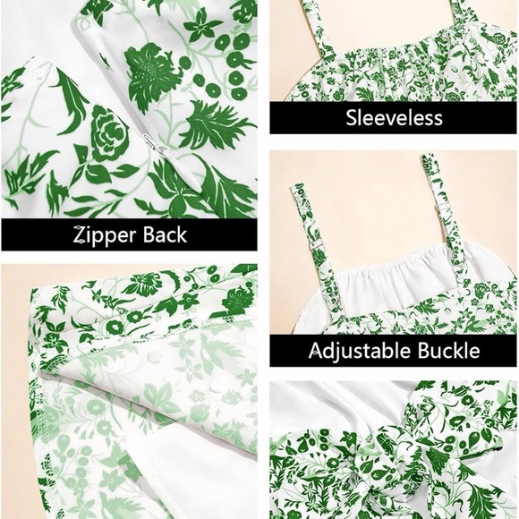 Green Floral Mini Dress - Picture 6 of 6